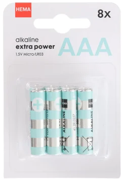 AAA alkaline extra power batterijen - 8 stuks