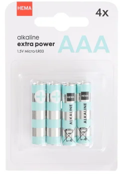 AAA alkaline extra power batterijen - 4 stuks