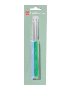 aardappelmesje 2 stuks groen/blauw