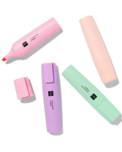 accentueerstiften pastelkleuren - 4 stuks