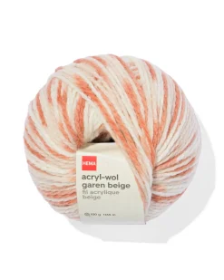acryl-wol garen beige melange 100gram 165meter