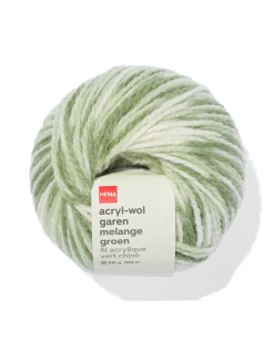 acryl-wol garen groen melange 100gram 165meter