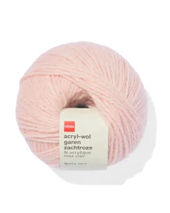 acryl-wol garen zachtroze 100gram 165meter