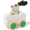 auto met superheld hond 10x11x6.5cm hout
