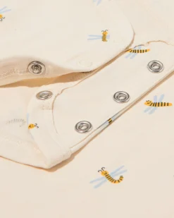 baby meegroeiromper dieren gebroken wit