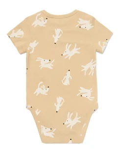 baby meegroeiromper honden naturel