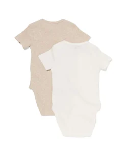 baby meegroeiromper LENZING™ ECOVERO™ rib - 2 stuks naturel