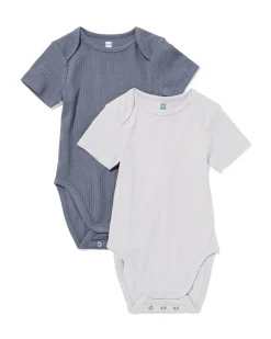 baby meegroeiromper LENZING™ ECOVERO™ rib - 2 stuks lichtgrijs