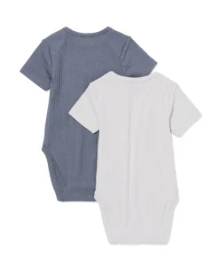 baby meegroeiromper LENZING™ ECOVERO™ rib - 2 stuks lichtgrijs