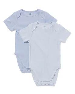 baby meegroeiromper LENZING™ ECOVERO™ rib - 2 stuks blauw