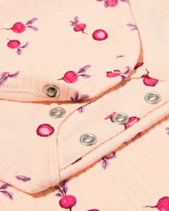 baby meegroeiromper rib radijs perzik