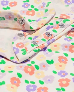 baby meegroeiromper ruches bloemen gebroken wit