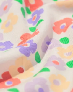 baby meegroeiromper ruches bloemen gebroken wit
