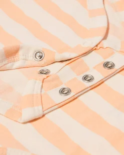 baby meegroeiromper strepen perzik