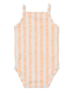 baby meegroeiromper strepen perzik