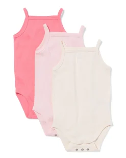 baby meegroeirompers rib - 3 stuks roze