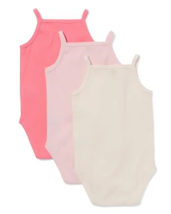 baby meegroeirompers rib - 3 stuks roze