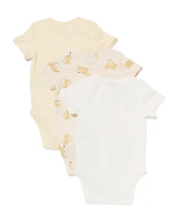baby meegroeirompers dieren - 3 stuks naturel