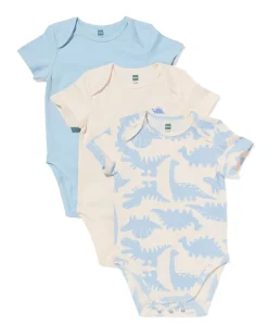 baby meegroeirompers dieren - 3 stuks blauw