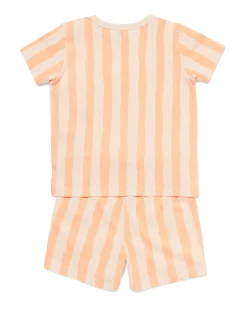 baby shortama strepen perzik