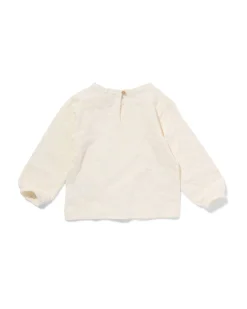 baby T-shirt broderie gebroken wit