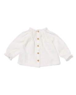 baby T-shirt broiderie gebroken wit