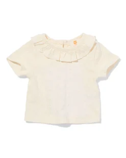 baby T-shirt geborduurd gebroken wit