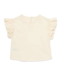 baby T-shirt jersey broderie gebroken wit