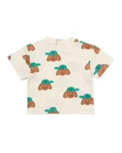 baby T-shirt jersey honden gebroken wit