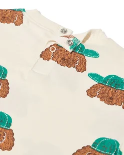 baby T-shirt jersey honden gebroken wit