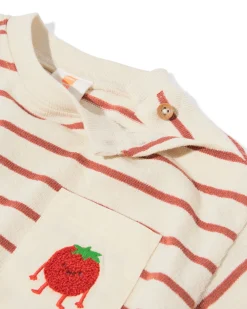 baby T-shirt jersey strepen bruin