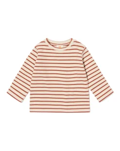 baby T-shirt jersey strepen ecru