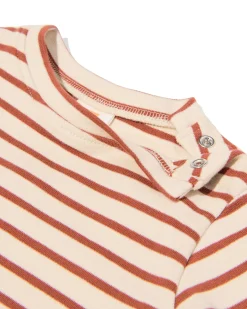baby T-shirt jersey strepen ecru
