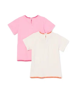 baby T-shirt rib - 2 stuks roze
