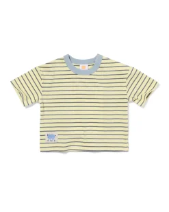 baby T-shirt strepen lichtgeel