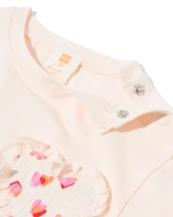baby T-shirts jersey hartjes - 2 stuks ecru