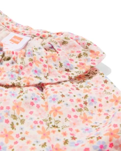 babyblouse mousseline bloemen ecru