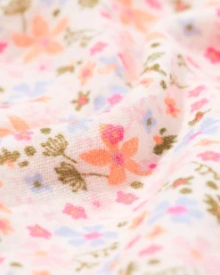 babyblouse mousseline bloemen ecru