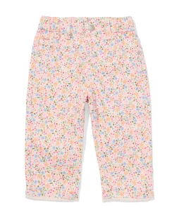 babybroek loose fit bloemen ecru