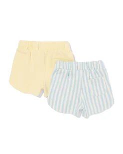 babybroeken comfy fit sweatstof strepen - 2 stuks lichtgeel