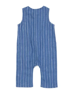 babyjumpsuit linnen strepen blauw
