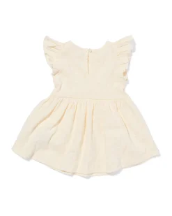 babyjurk A-lijn broderie gebroken wit