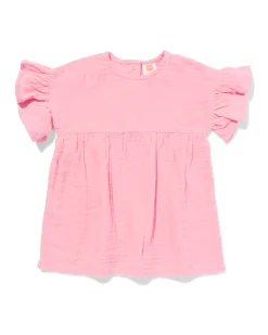 babyjurk A-lijn mousseline roze