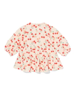 babyjurk mousseline kersen ecru