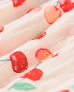 babyjurk mousseline kersen ecru