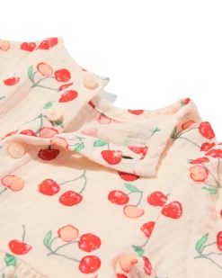 babyjurk mousseline kersen ecru