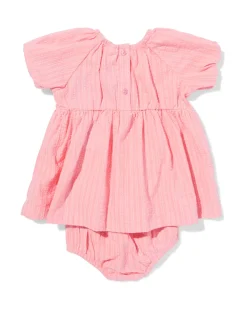 babykledingset A-lijn seersucker strepen roze