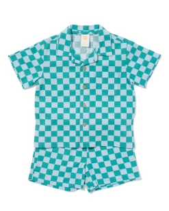 babykledingset comfy fit ruiten blauw