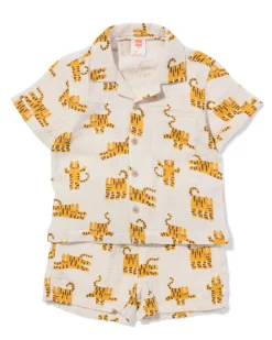 babykledingset comfy fit mousseline tijgers ecru