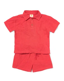 babykledingset comfy fit mousseline rood